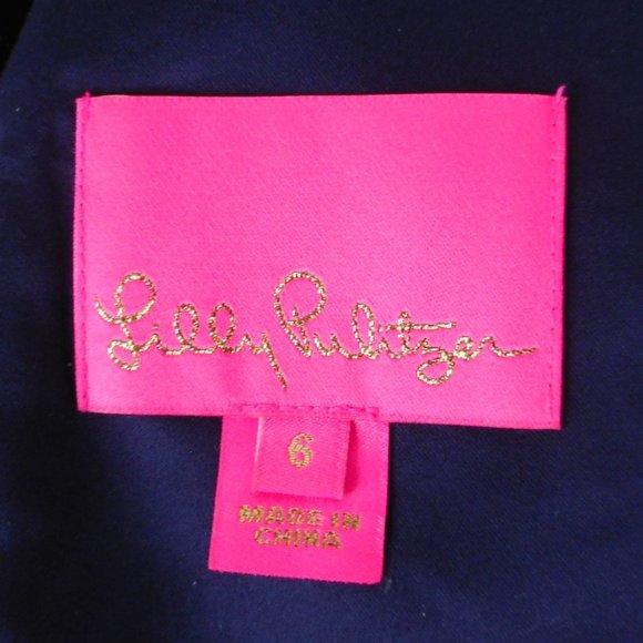 Lilly Pulitzer Dress Blue 6 Blue Polyester Embroidered Beaded Lined Fairycore - Picture 5 of 14